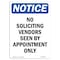 Signmission OSHA Notice Sign, 10" Height, Rigid Plastic, No Soliciting Vendors Seen By Sign, Portrait OS-NS-P-710-V-14842 - alternate 1